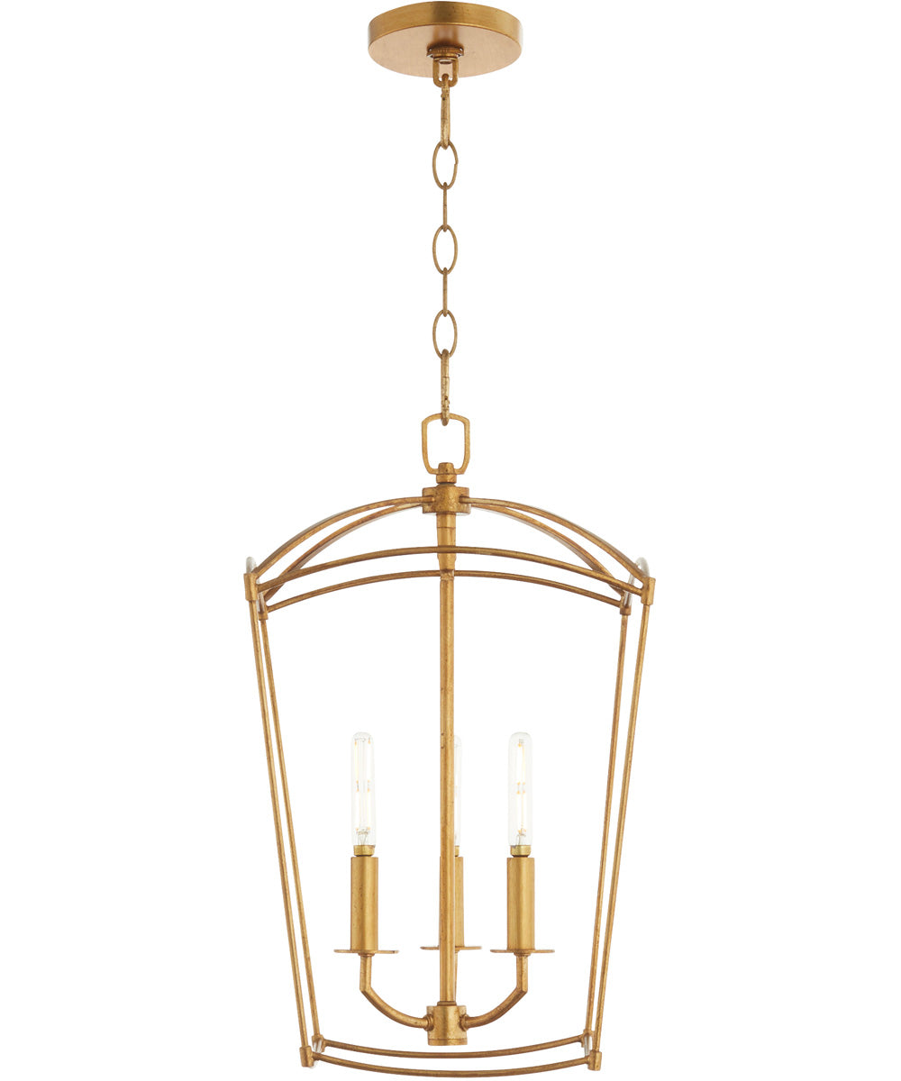 Mantle 3-light Entry Foyer Hall Chandelier Gold Leaf