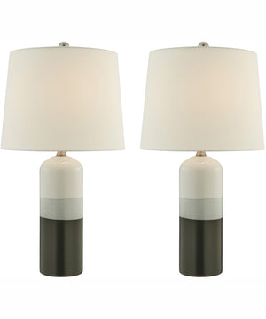 Neena 1-Light 2 Pack-Table Lamp Ceramichrome/ White Linen Shade