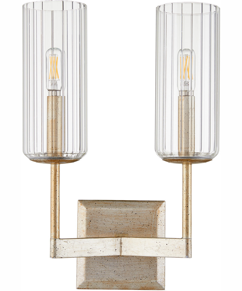 Merrick 2-light Wall Mount Light Fixture Aged Silver Leaf