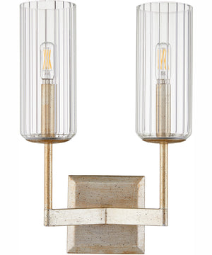 Merrick 2-light Wall Mount Light Fixture Aged Silver Leaf