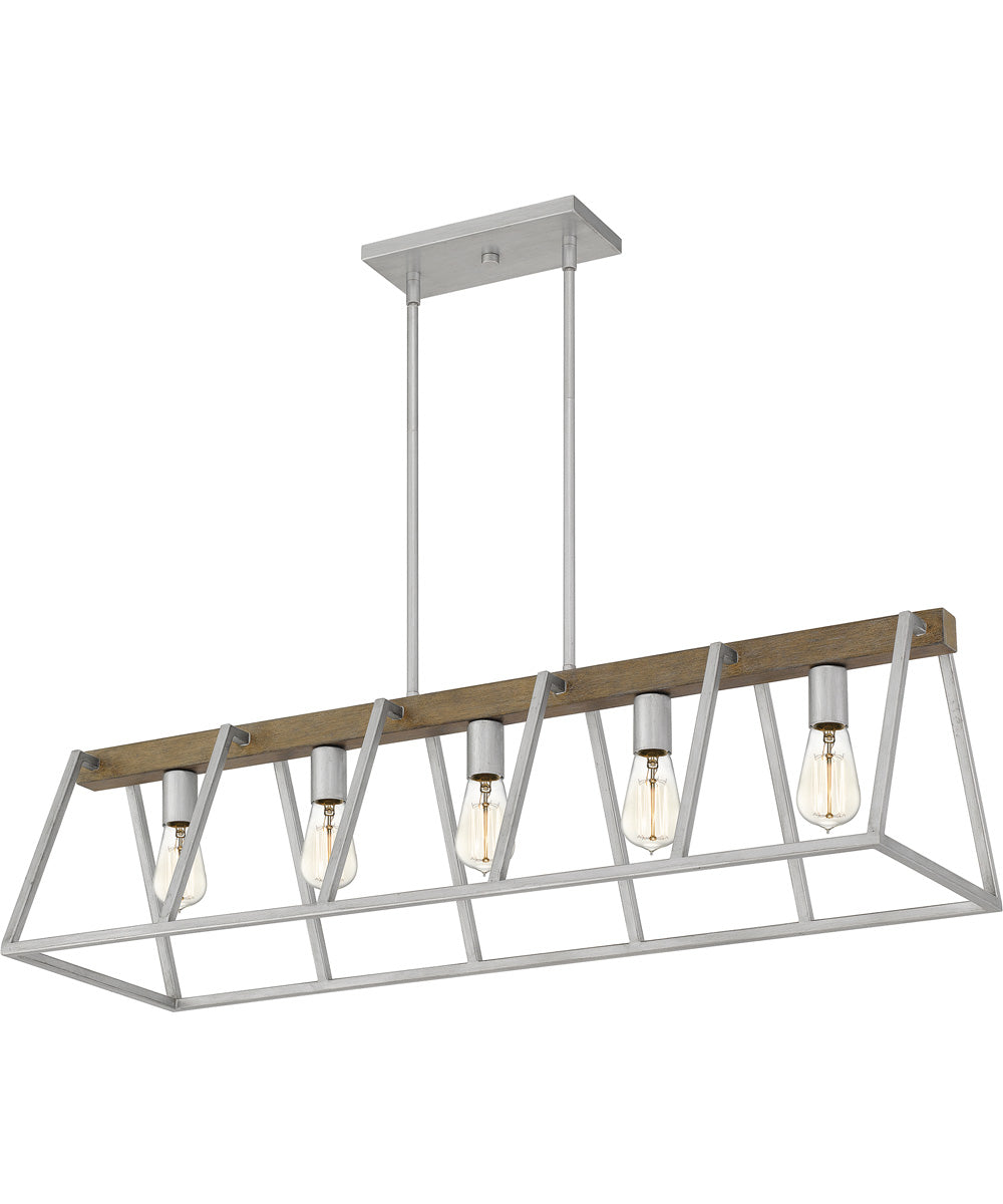 Brockton 5-light Island Light Brushed Silver