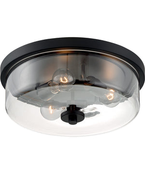 15"W Sommerset 3-Light Close-to-Ceiling Matte Black