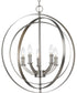 Equinox 5-Light New Traditional Sphere Pendant Light Burnished Silver