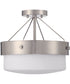 Oak Street 2-Light Convertible Semi Flush Brushed Polished Nickel/Whiskey Barrel