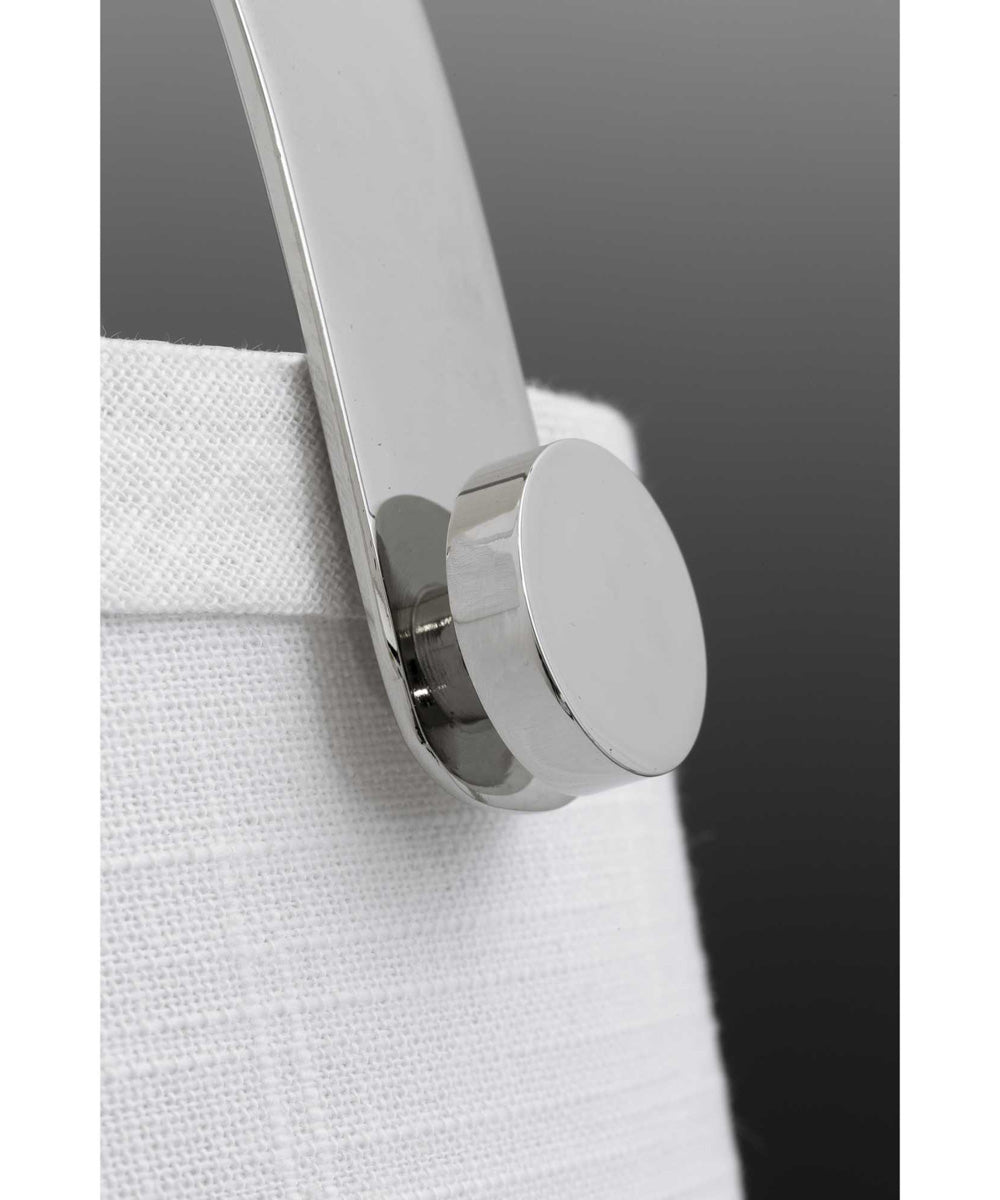 Galley 2-Light Linen Shade Coastal Pendant Light Polished Nickel