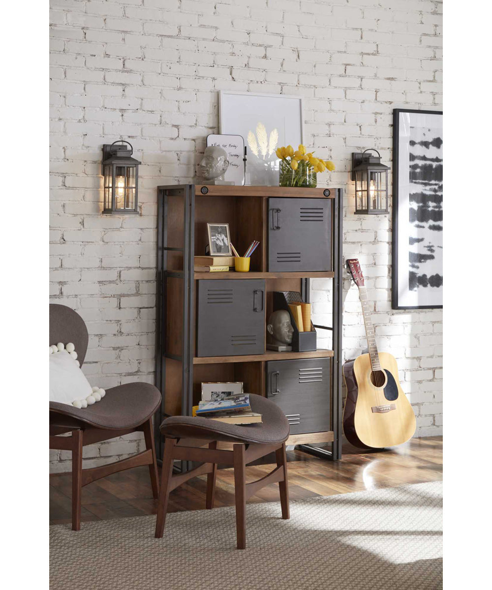 Williamston 1-Light Clear Glass Transitional Style Small Outdoor Wall Lantern Antique Pewter