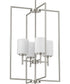 Replay 4-Light Etched White Glass Modern Pendant Light Brushed Nickel
