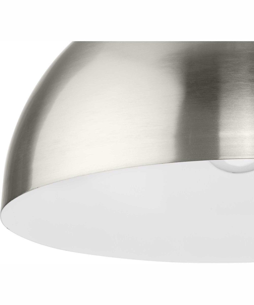Perimeter 1-Light Mid-Century Modern Pendant with metal Shade Brushed Nickel