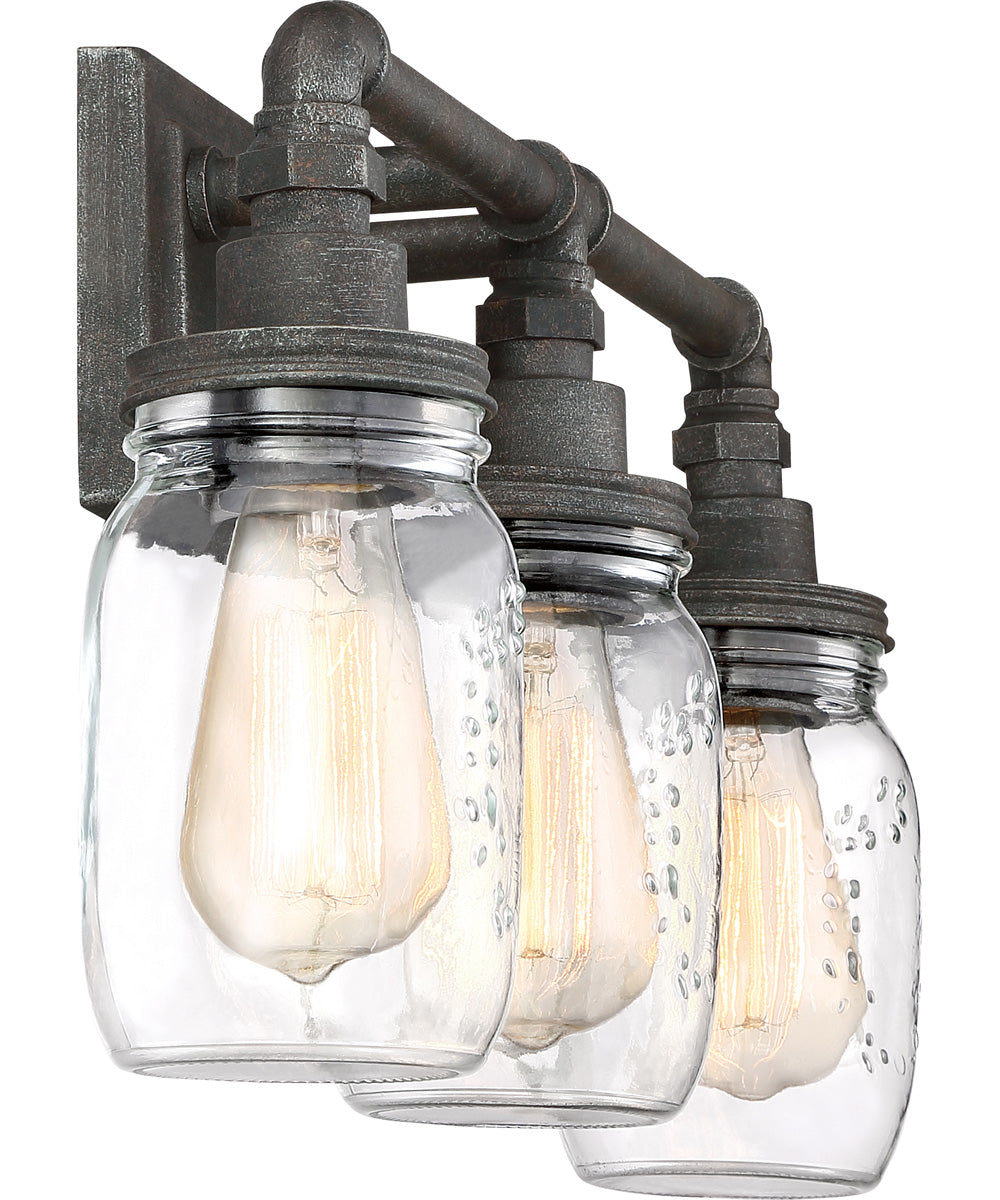 Squire Large 3-light Bath Light Rustic Black