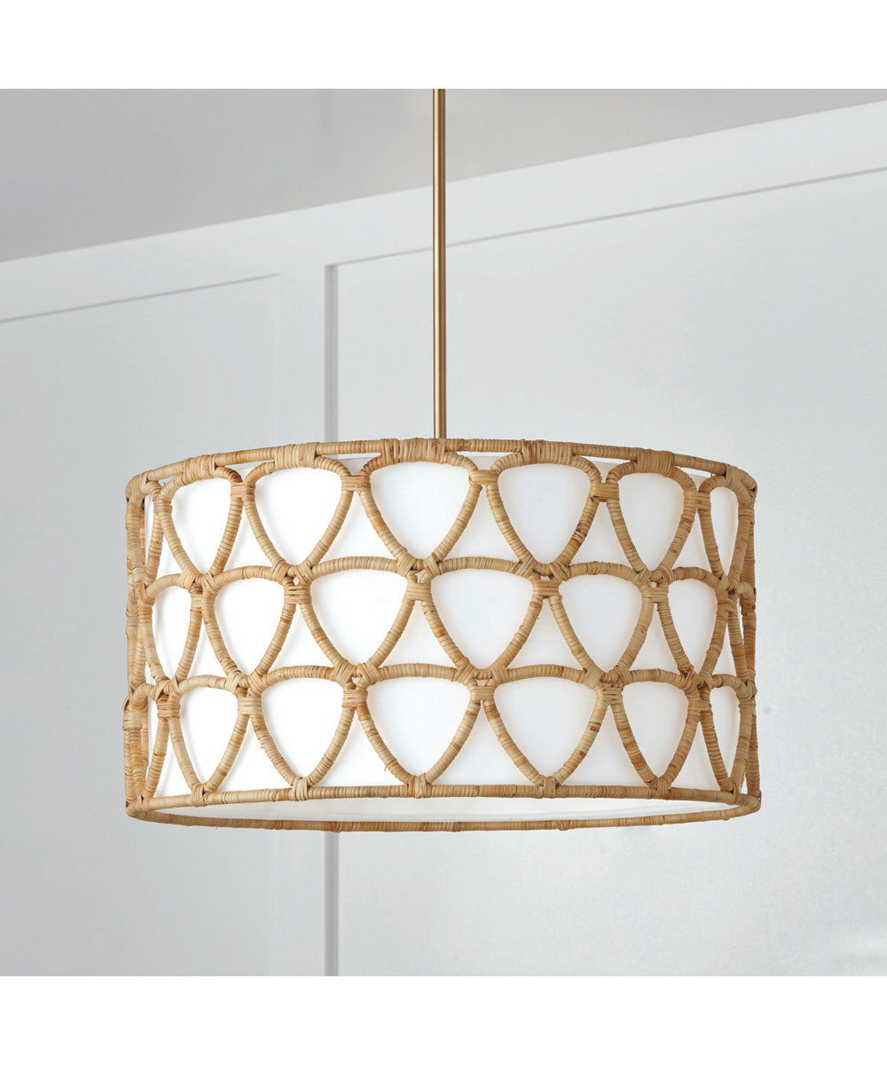 Tulum 4-Light Pendant Matte Brass