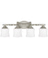 Blair 4-Light Vanity In Antique Silver With Soft White Glass