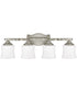 Blair 4-Light Vanity In Antique Silver With Soft White Glass