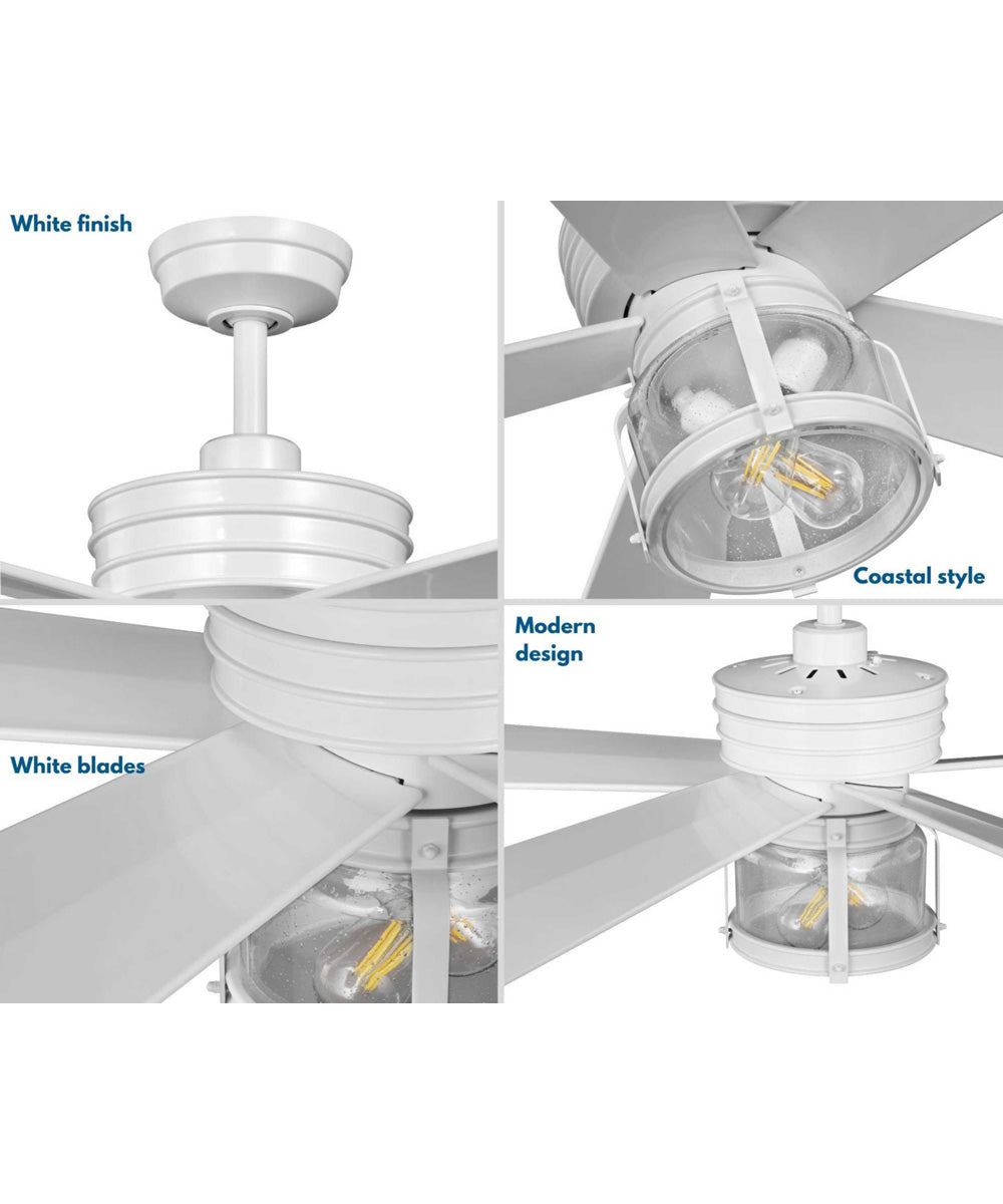 Midvale 5-Blade White 56-Inch Coastal Indoor/Outdoor Ceiling Fan Satin White