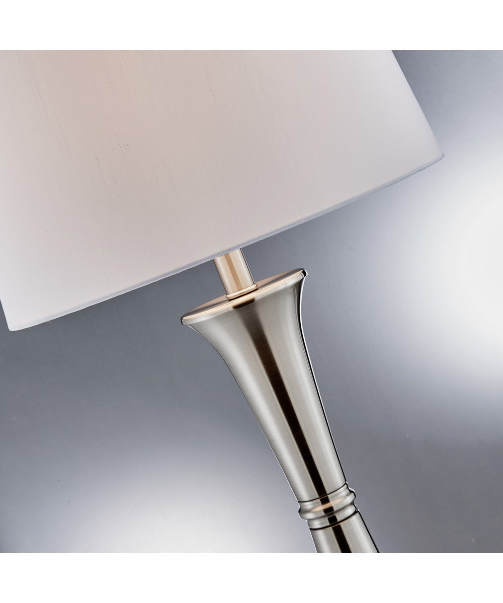 Gavino 2-Light 2 Pack-Table Lamp Brushed Nickel/Black/Fabric Shade With Usb