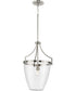 Parkhurst 1-Light New Traditional Clear Glass Pendant Light Brushed Nickel