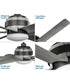 Kaysville 6-Blade Grey Weathered Wood 56-Inch DC Motor LED Urban Industrial Ceiling Fan Graphite