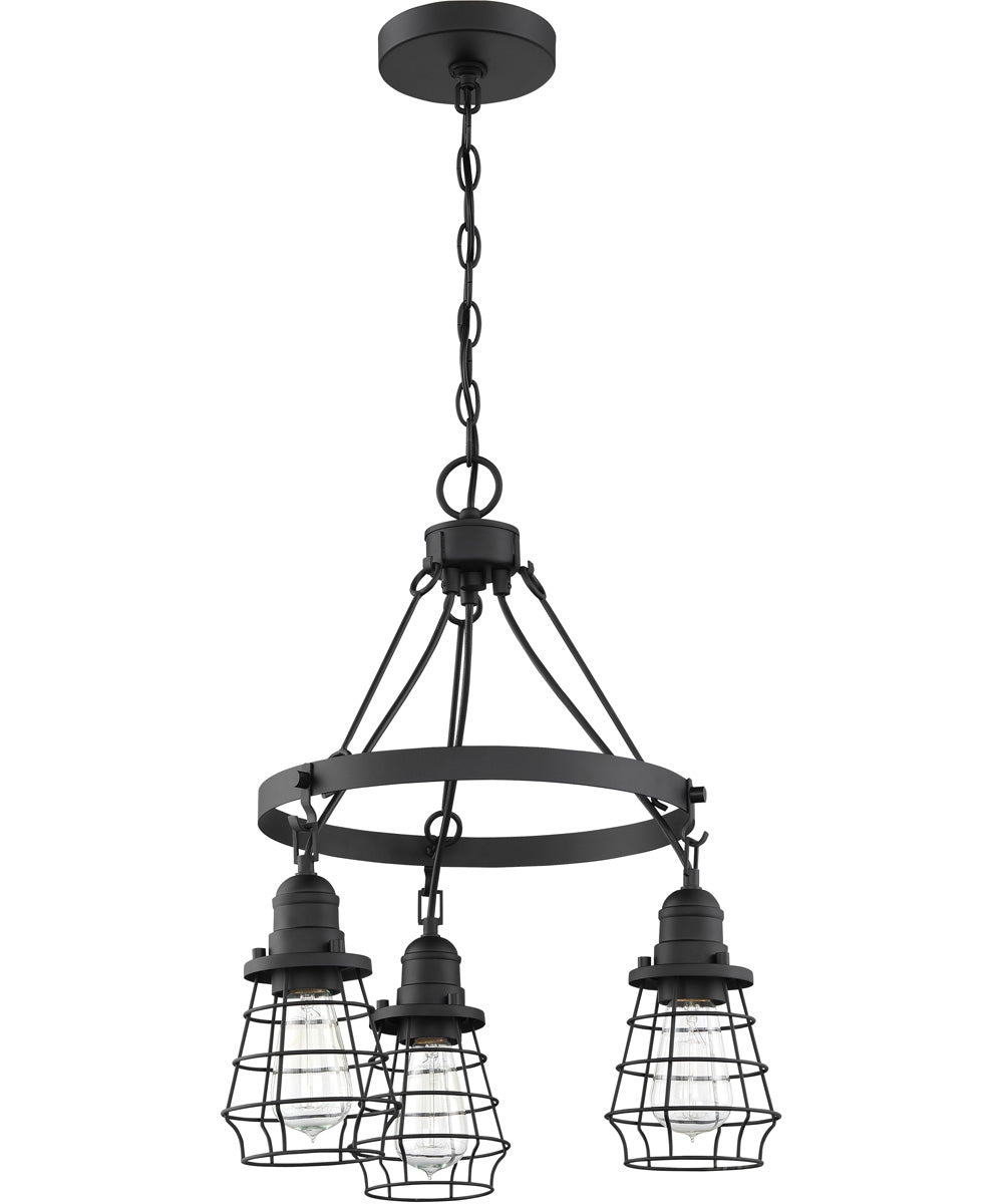 Thatcher 3-Light Down Chandelier Flat Black