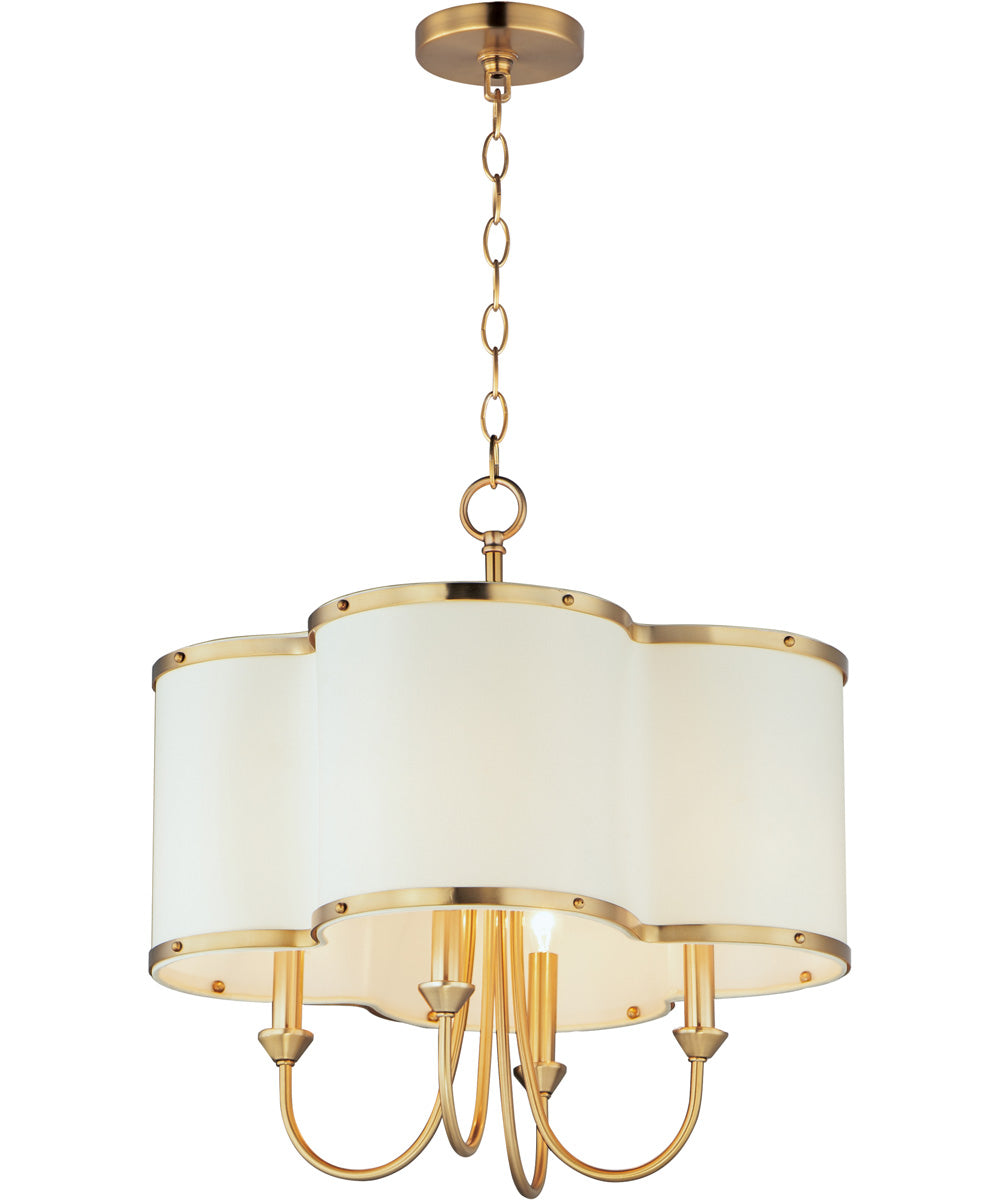 Clover 4-Light Chandelier Satin Brass