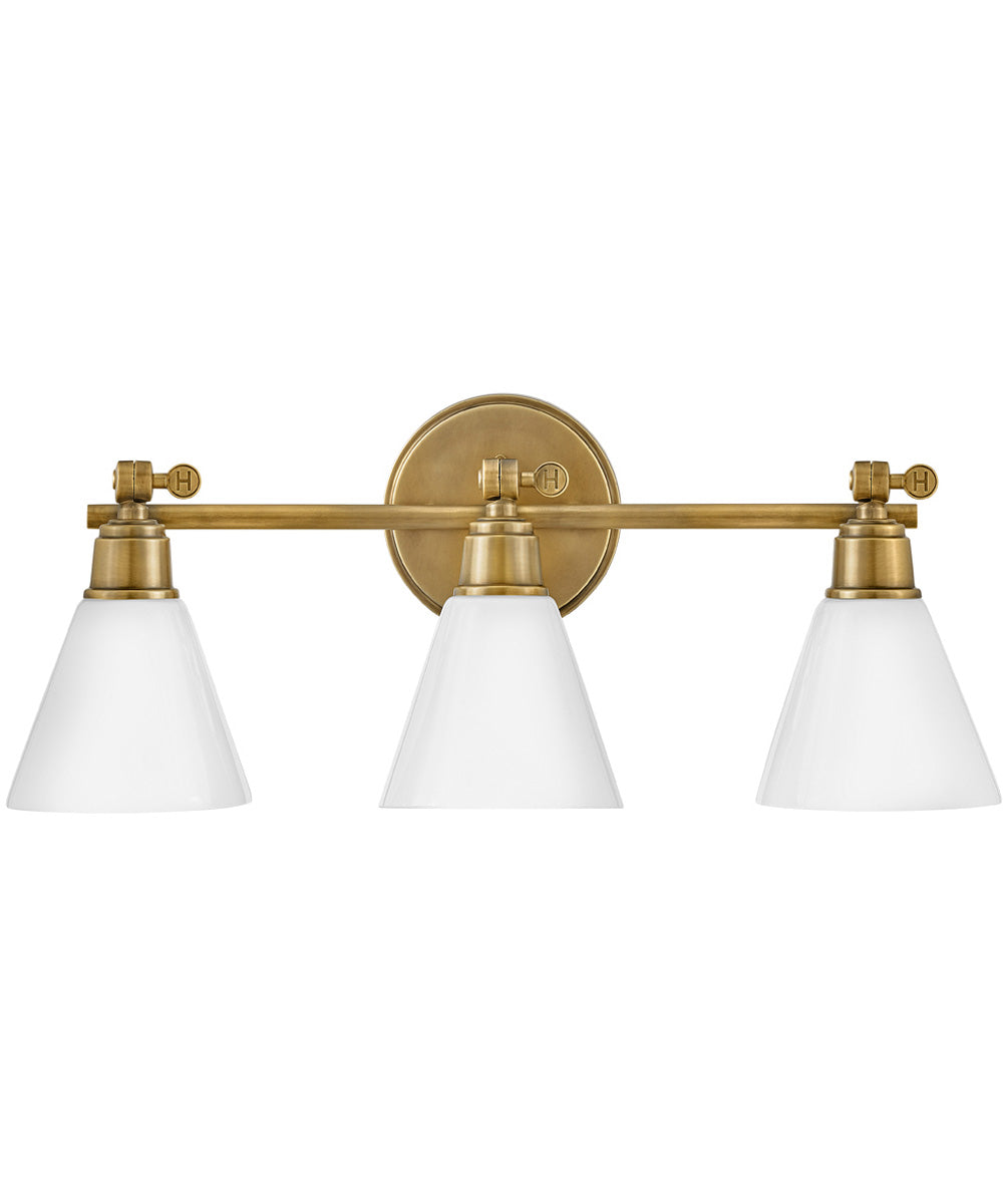 Arti 3-Light Three Light Vanity in Heritage Brass