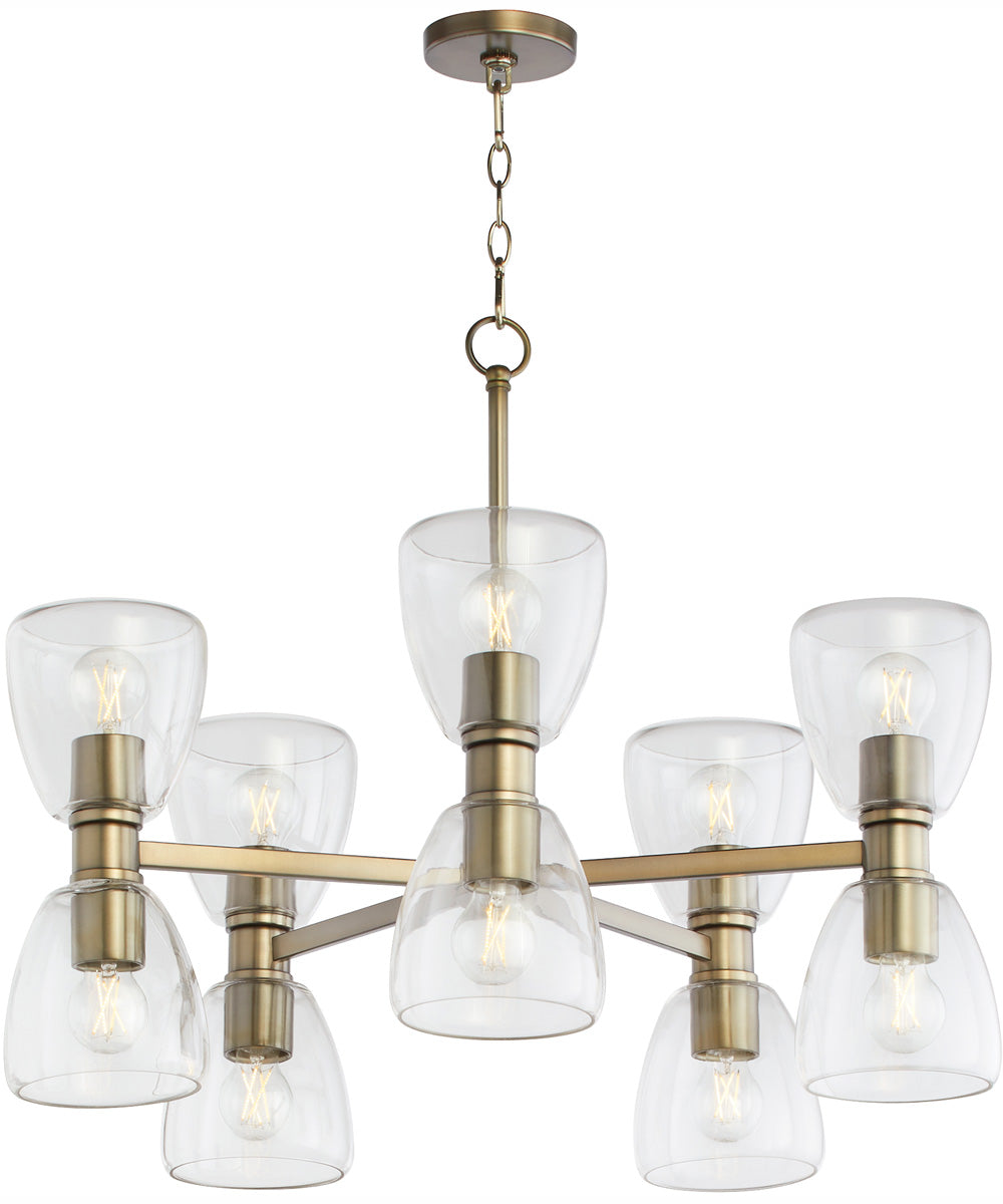Relo 10-light Chandelier Dark Brass