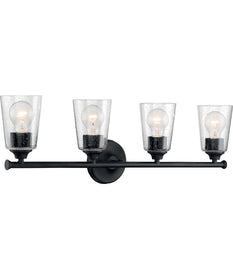 28"W Bransel 4-Light Vanity & Wall Matte Black