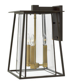 18"H Walker 3-Light Large Outdoor Wall Light in Buckeye Bronze
