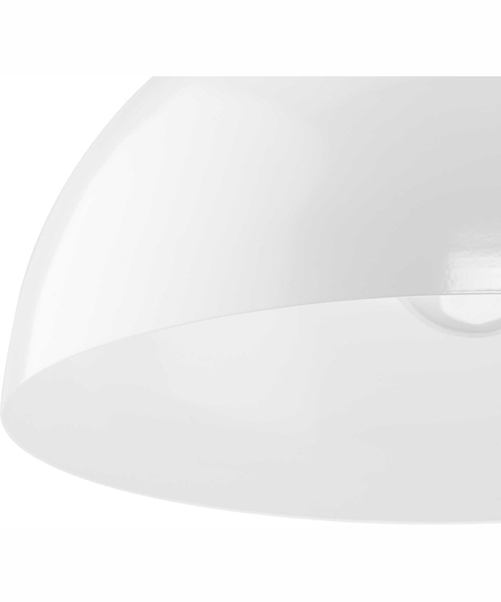 Perimeter 1-Light Mid-Century Modern Pendant with metal Shade White