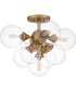 Glinda Large 5-light Semi Flush Mount Brushed Weathered Brass