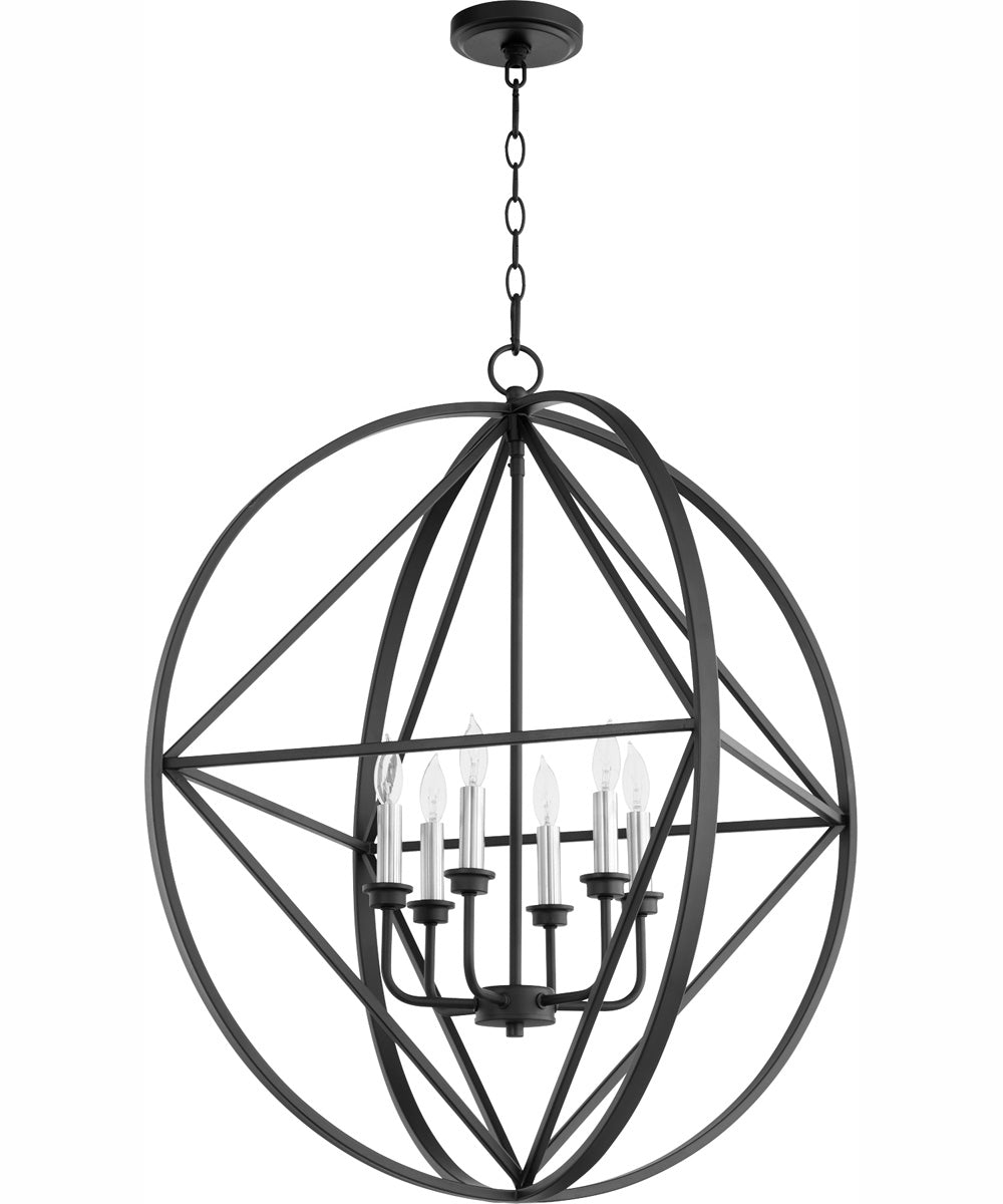 6-light Pendant Textured Black
