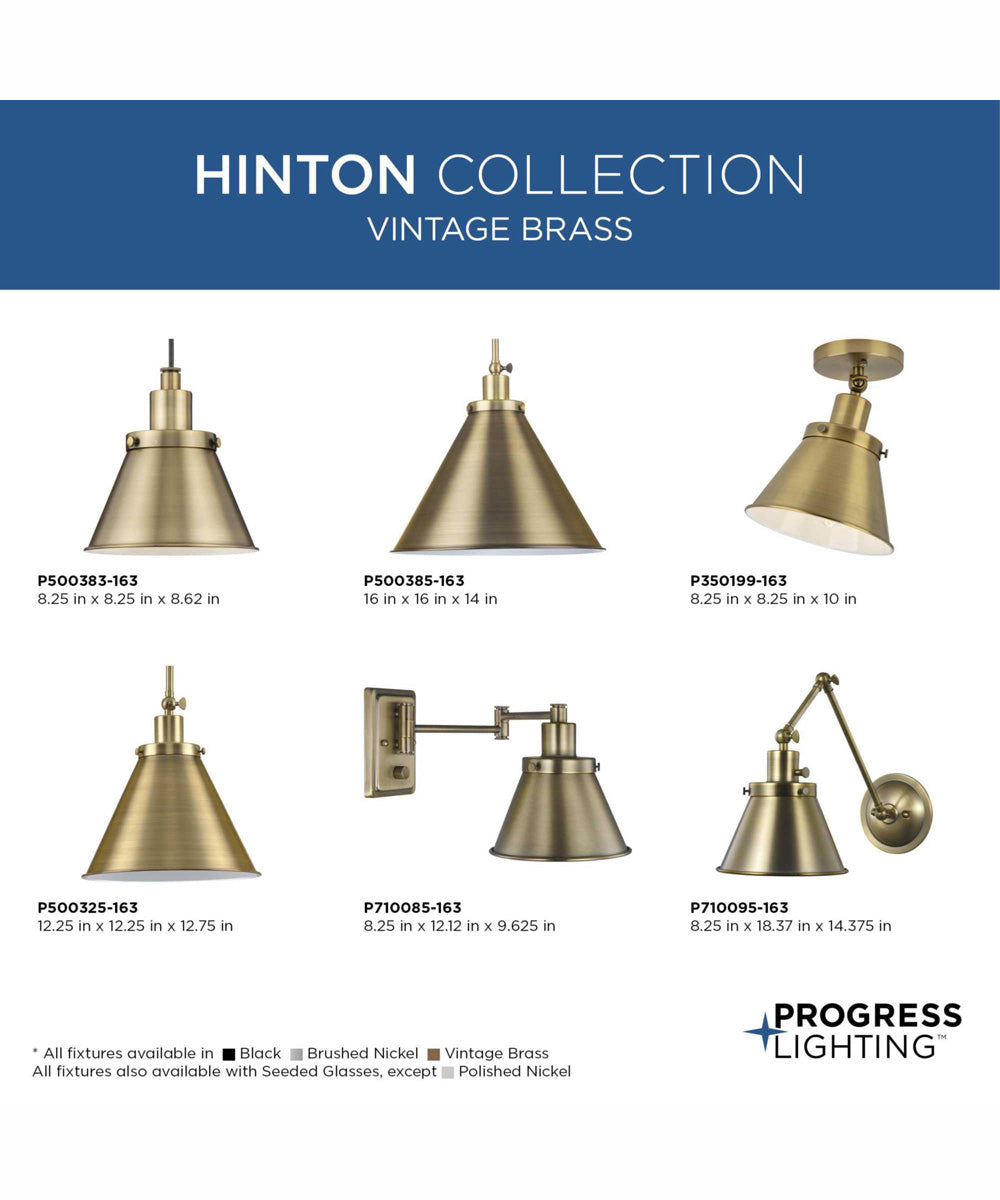 Hinton 1-Light Modern Farmhouse Pendant Vintage Brass