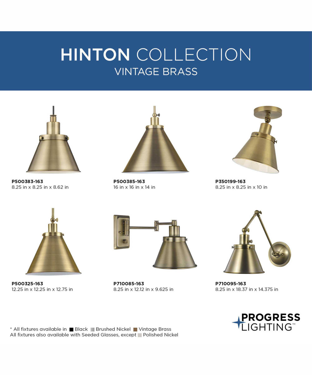 Hinton 1-Light Modern Farmhouse Pendant Vintage Brass