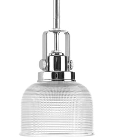 Archie 1-Light Double Prismatic Glass Coastal Mini-Pendant Light Polished Chrome
