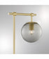 Lencho 1-Light Table Lamp Gold/Smoke Glass Shade