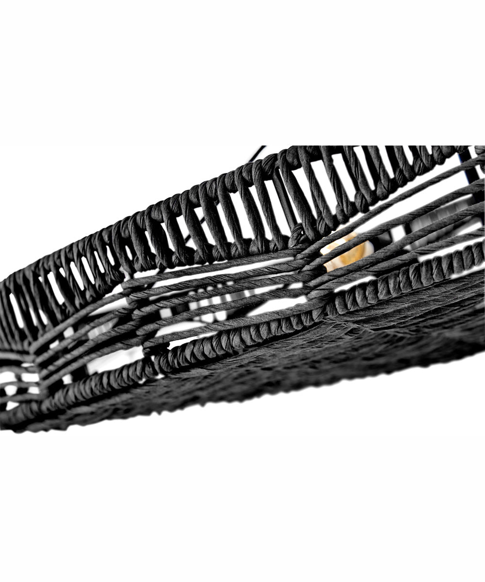 Ophelia 6-Light Medium Convertible Pendant in Black with Black Natural Shade