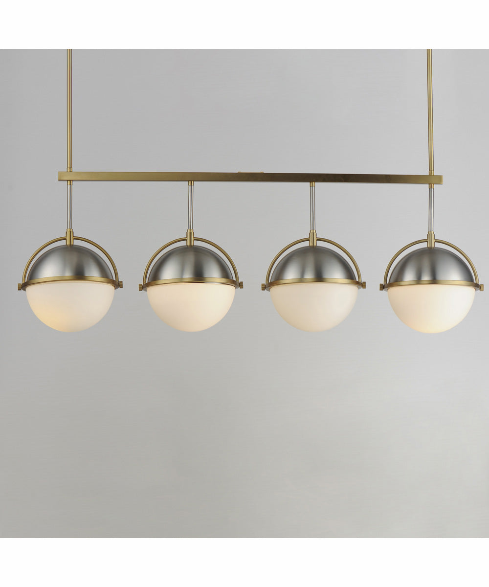 Duke 4-Light Linear Pendant Satin Nickel / Satin Brass