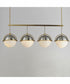 Duke 4-Light Linear Pendant Satin Nickel / Satin Brass