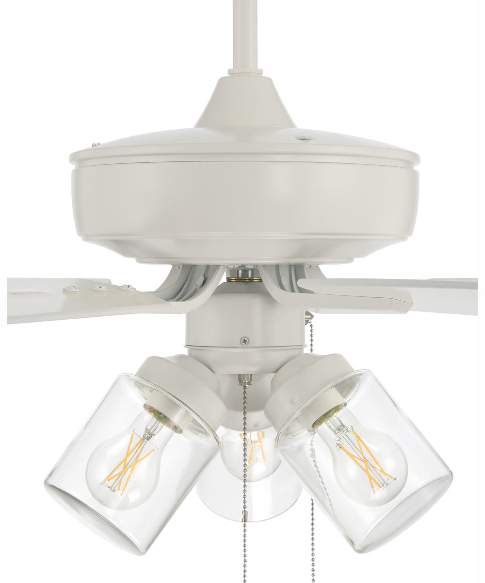 52" Outdoor Pro Plus 104 Clear 3-Light Indoor/Outdoor Ceiling Fan White
