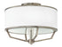 18"W Larchmere 3-Light Semi-flush Mount in English Nickel