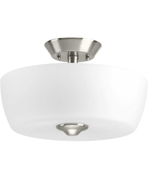 Leap 2-Light 14" Semi-Flush Mount Brushed Nickel