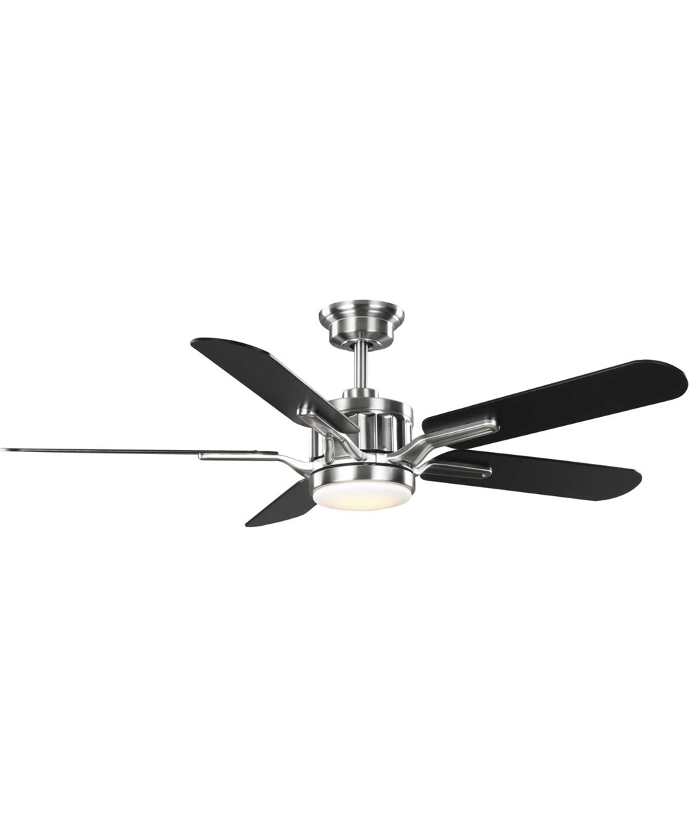 Claret 5-Blade Reversible Matte Black/American Walnut 54-Inch Ceiling Fan Brushed Nickel