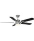 Claret 5-Blade Reversible Matte Black/American Walnut 54-Inch Ceiling Fan Brushed Nickel