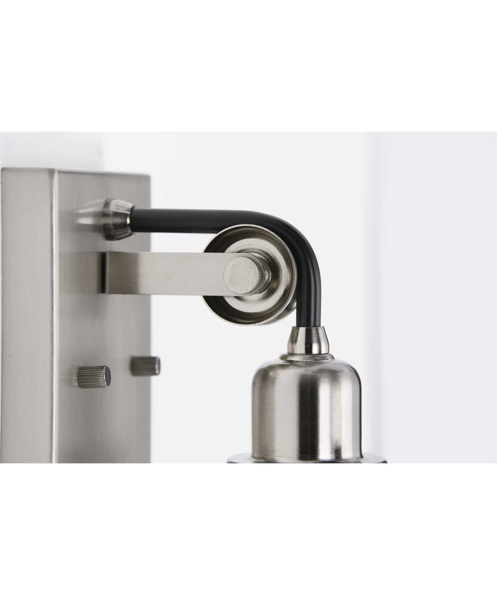 Rushton 1-Light Clear Glass Farmhouse Bath Vanity Light Brushed Nickel