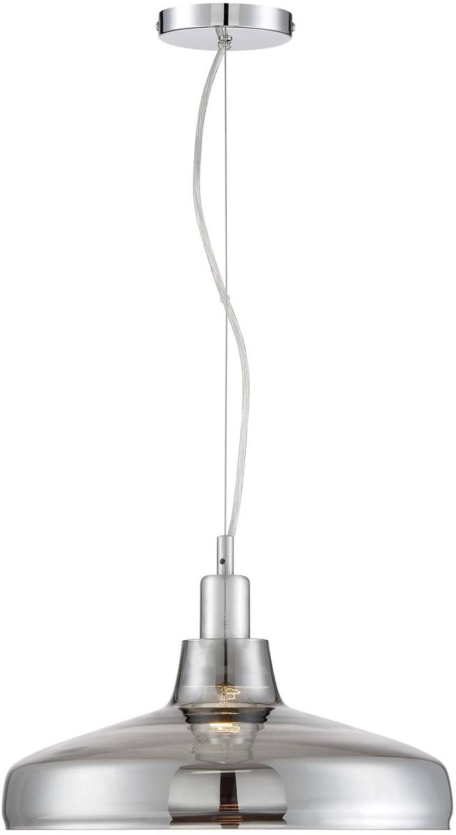 16"W Dover 1-Light  Pendant Dark Grey