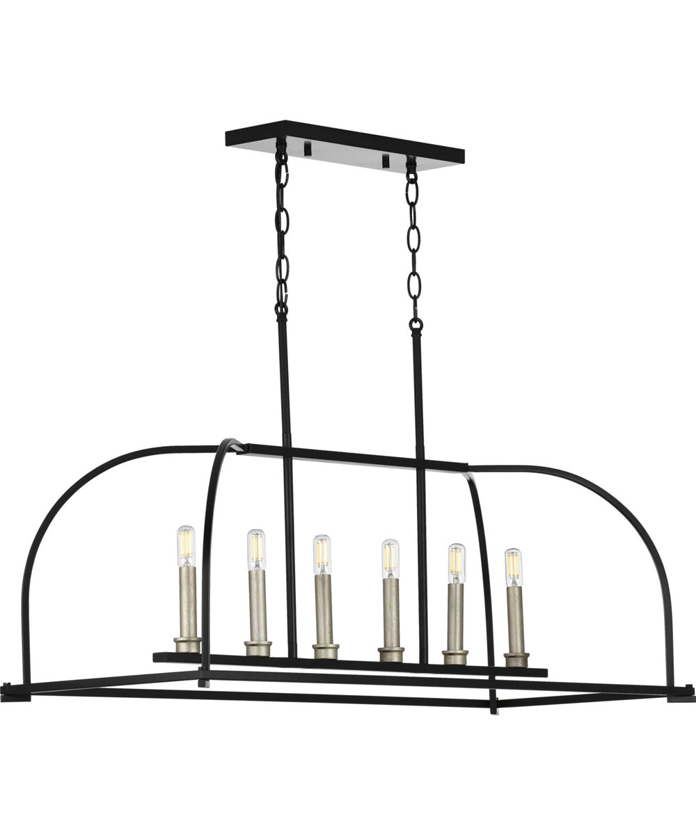 Seneca 6-Light Linear Chandelier Matte Black