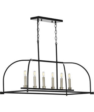 Seneca 6-Light Linear Chandelier Matte Black