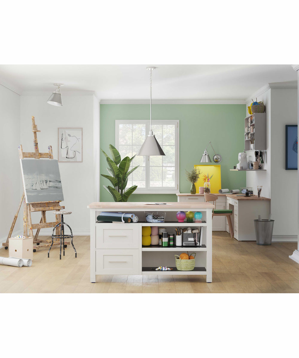 Hinton 1-Light Modern Farmhouse Pendant Brushed Nickel