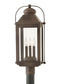24"H Anchorage 3-Light Outdoor Pier Post Light in Light Oiled Bronze