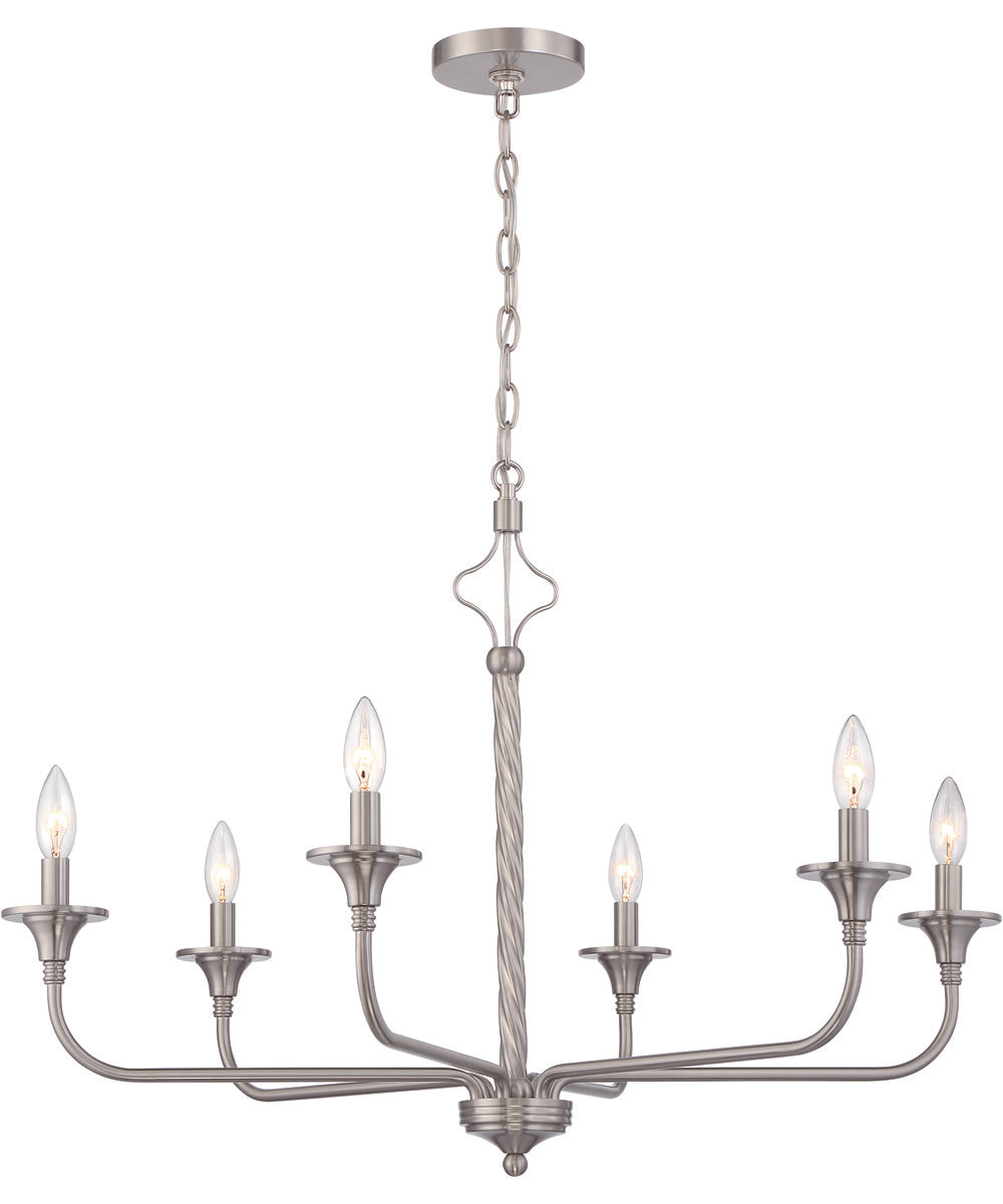 Jolenne 6-Light Chandelier Brushed Polished Nickel