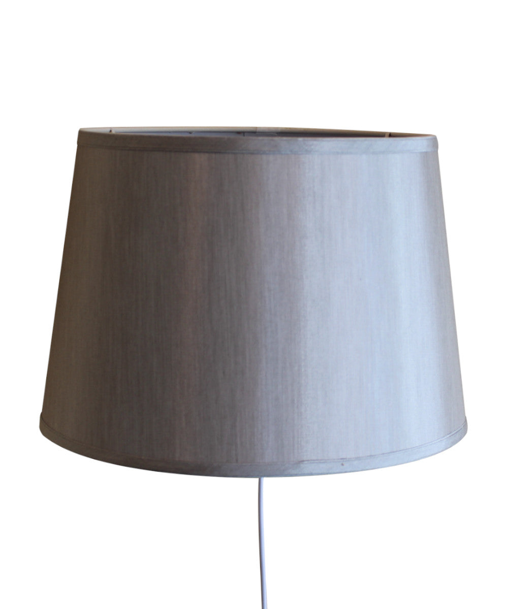 16"W Floating Shade Plug-In Wall Light Bavarian Gray Fabric Silver Liner