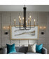 Hope 8-light Chandelier Textured Black w/ Aged Brass